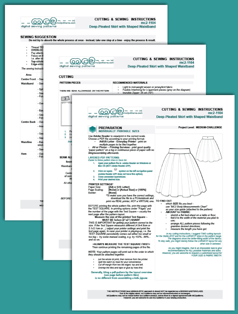 Deep-Pleated Skirt with Shaped Waistband