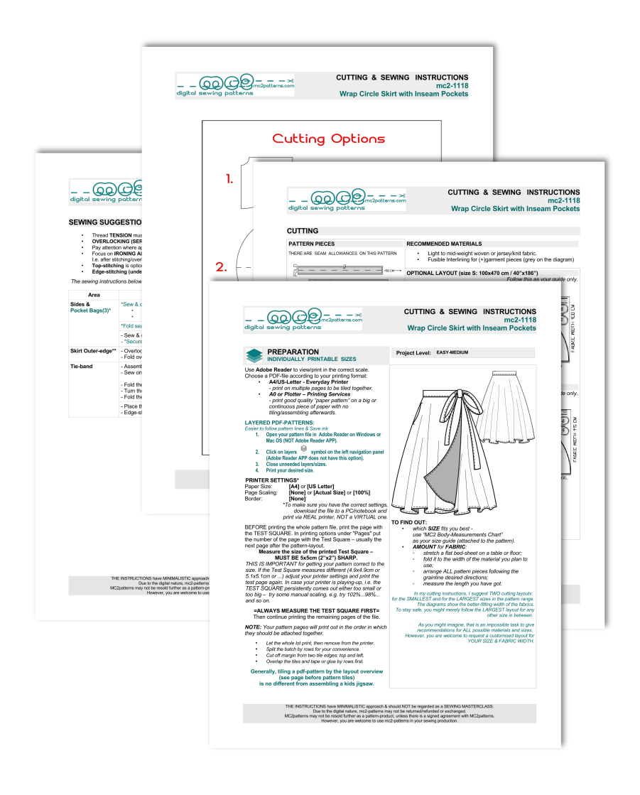Wrap Circle Skirt with Optional Inseam Pockets