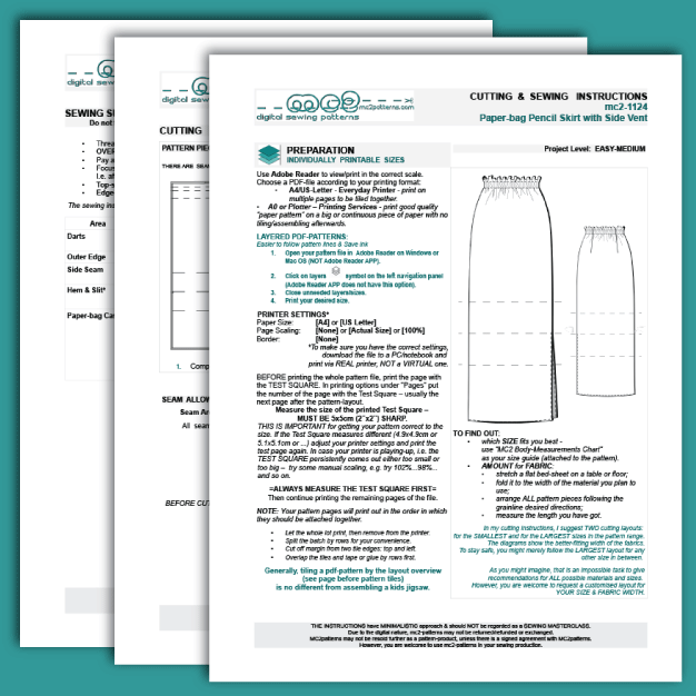 Pull-on Paper-bag Pencil Skirt Fitted-back