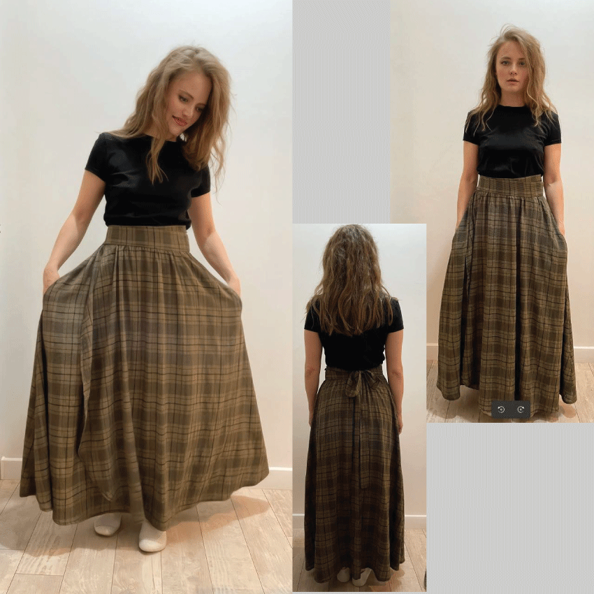 Maxi Wide Peasant Waist-wrap Skirt