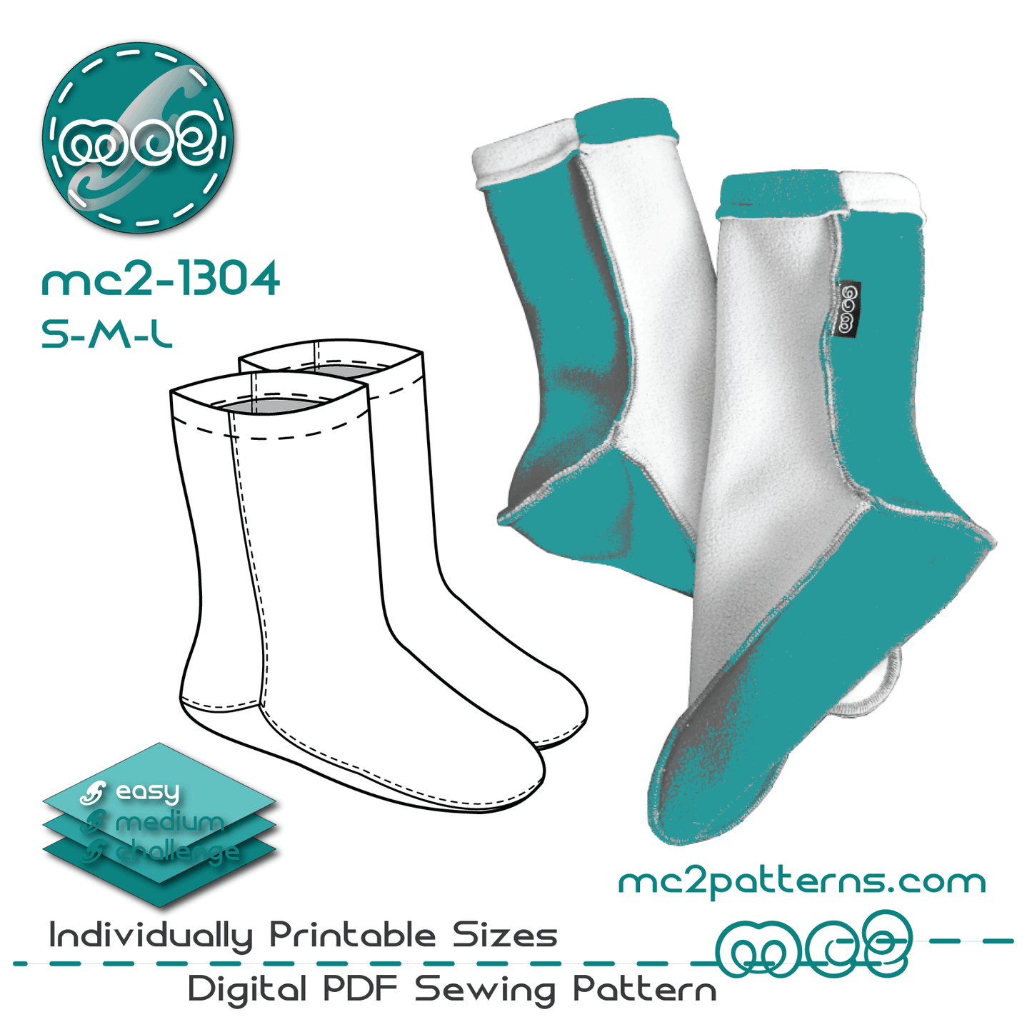 Easy-to-Make Fleece Socks / mc2-1304