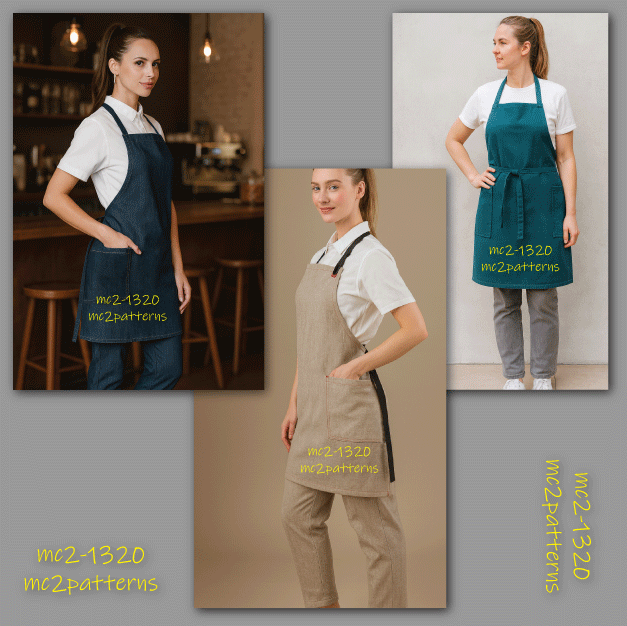 Chef/Barista Apron with Halter-neck & Back Pockets