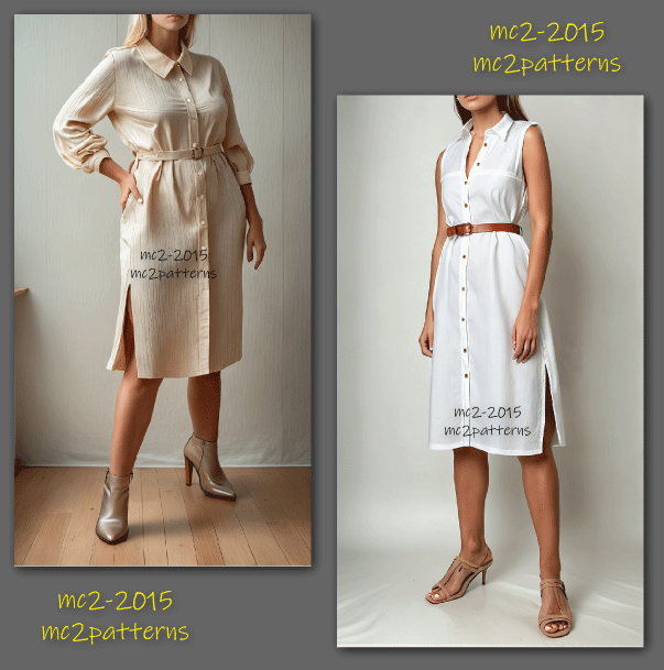 Shirt-Dress Summer-Duster with Front & Back Yokes