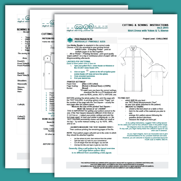 Shirt-Dress Summer-Duster with Front & Back Yokes