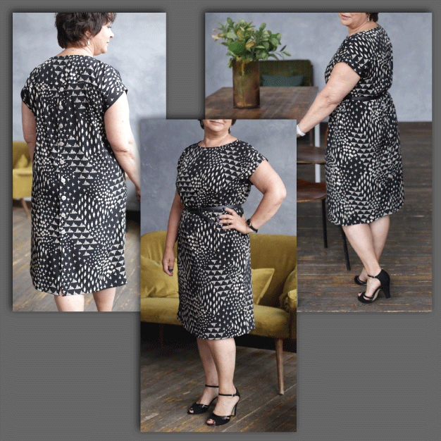 Shift Dolman Dress with Mock-up/False Back-Fastening