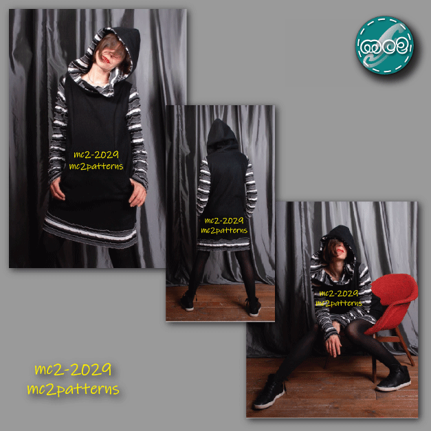 Hoodie Sweatshirt-Tunic-Dress with Pockets / mc2-2029