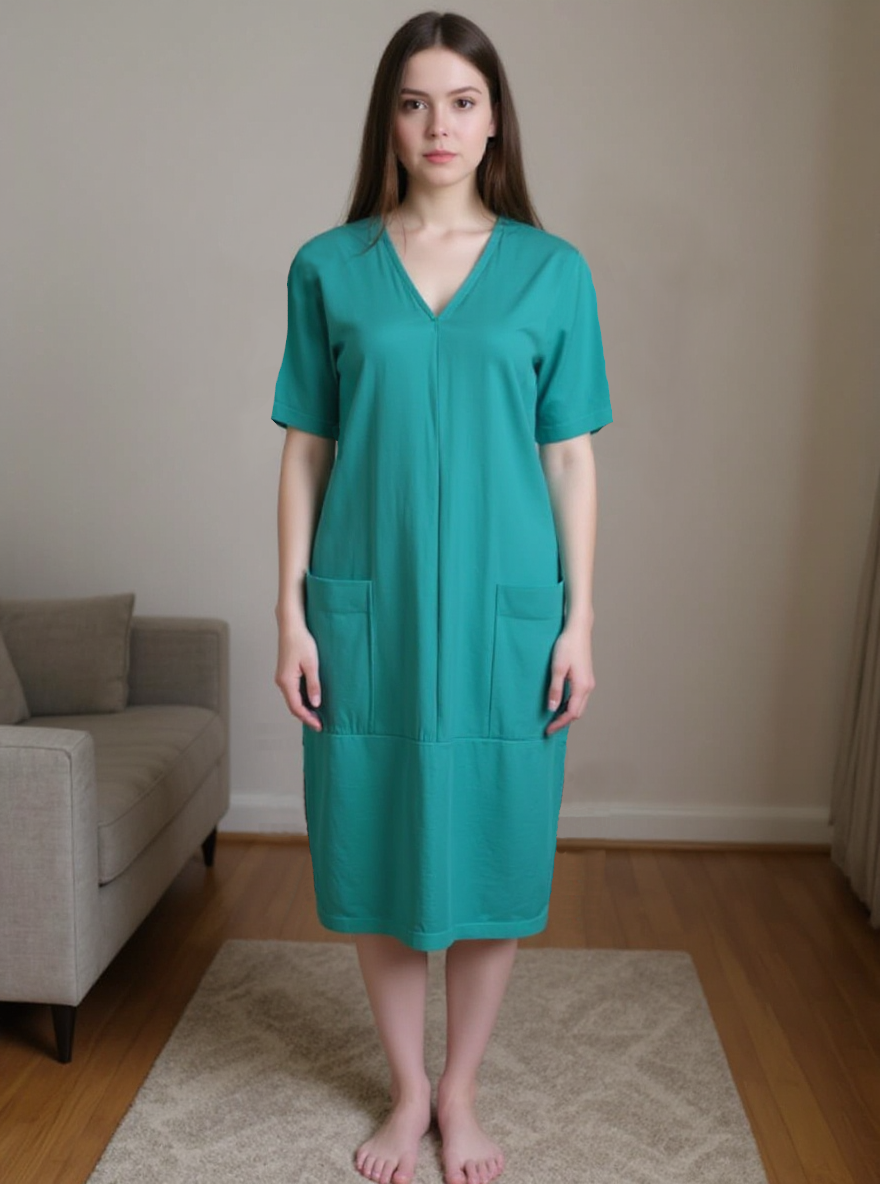 Loose Dress with Dolman Sleeve & Pockets