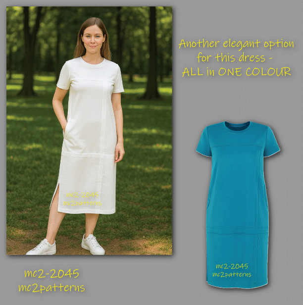 Shift Dress Sleeves Loose-fit Pockets / mc2-2045