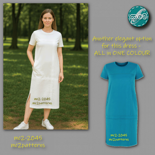Shift Dress Sleeves Loose-fit Pockets / mc2-2045