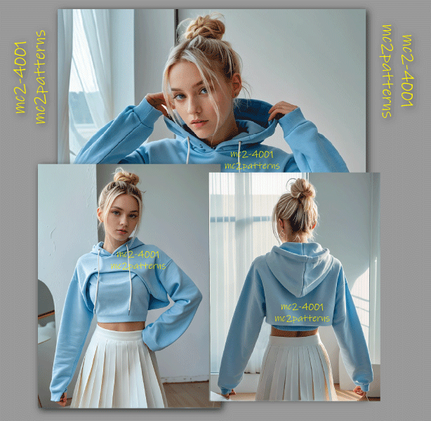 Athleisure Cropped Hoodie Top with Dropped Back-hem