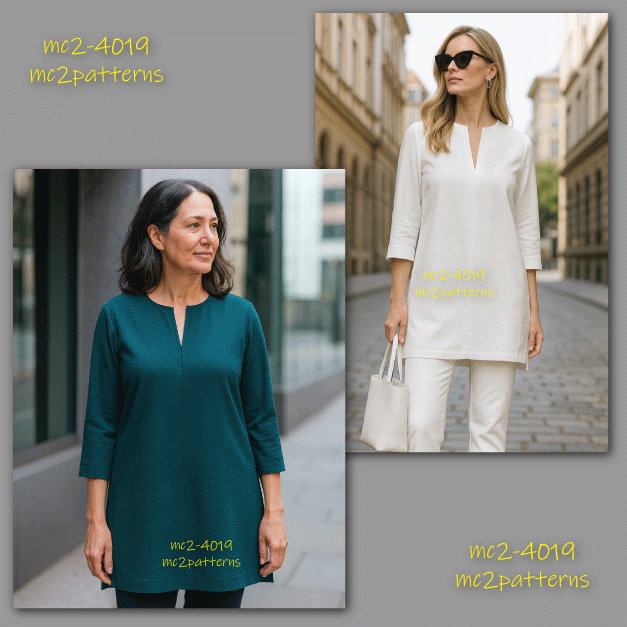 Set-in 3/4-sleeve Shift Tunic