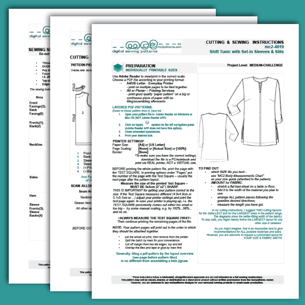 Set-in 3/4-sleeve Shift Tunic