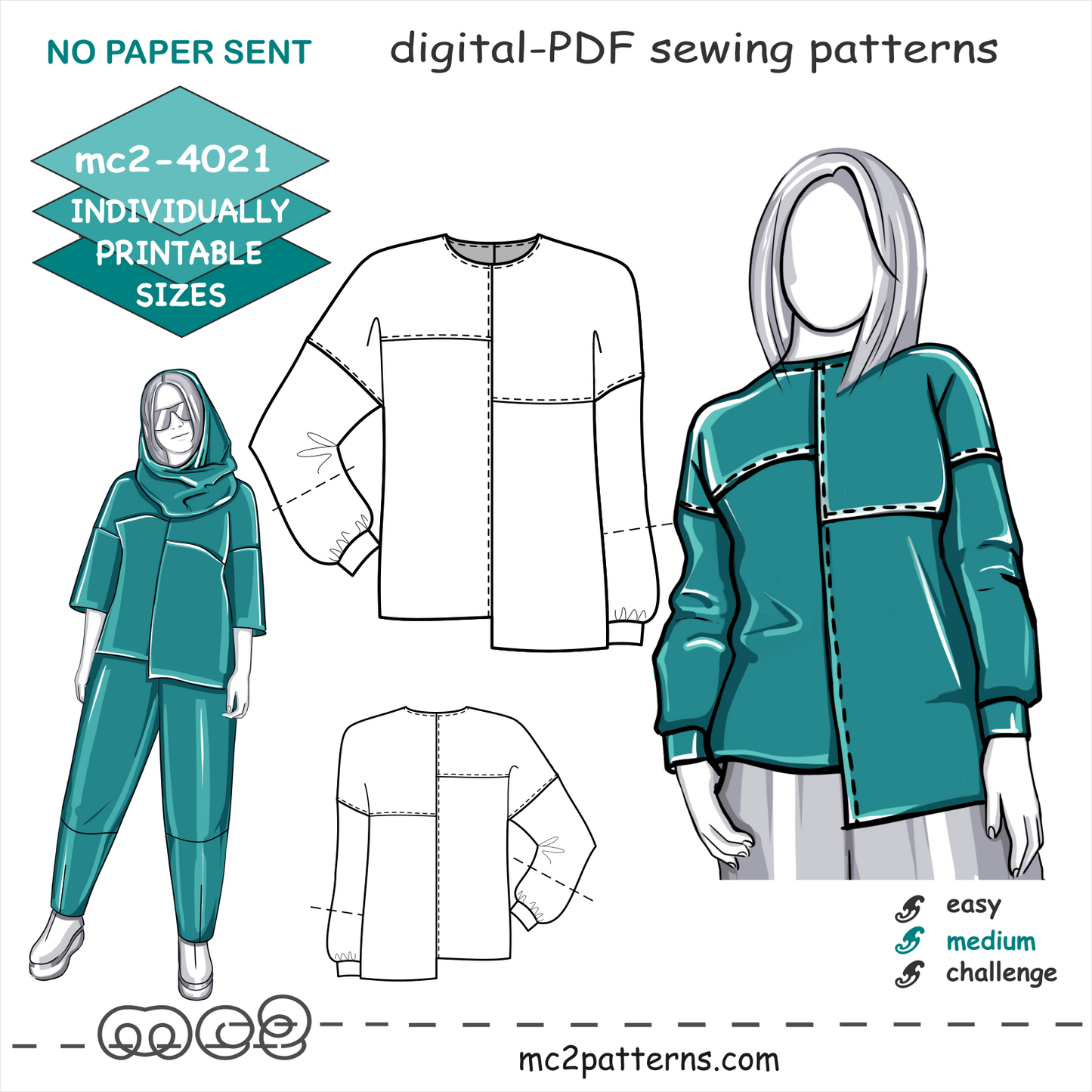 Asymmetrical Top Sweatshirt Jersey