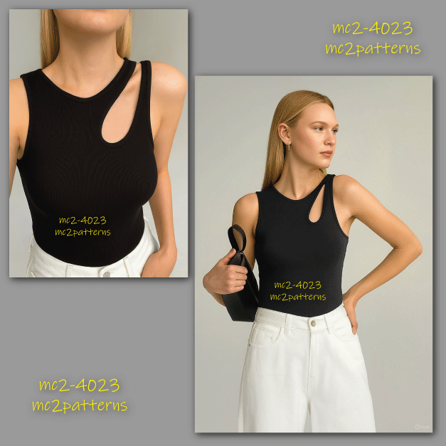 Asymmetrical Jersey Tank Top Vest / mc2-4023