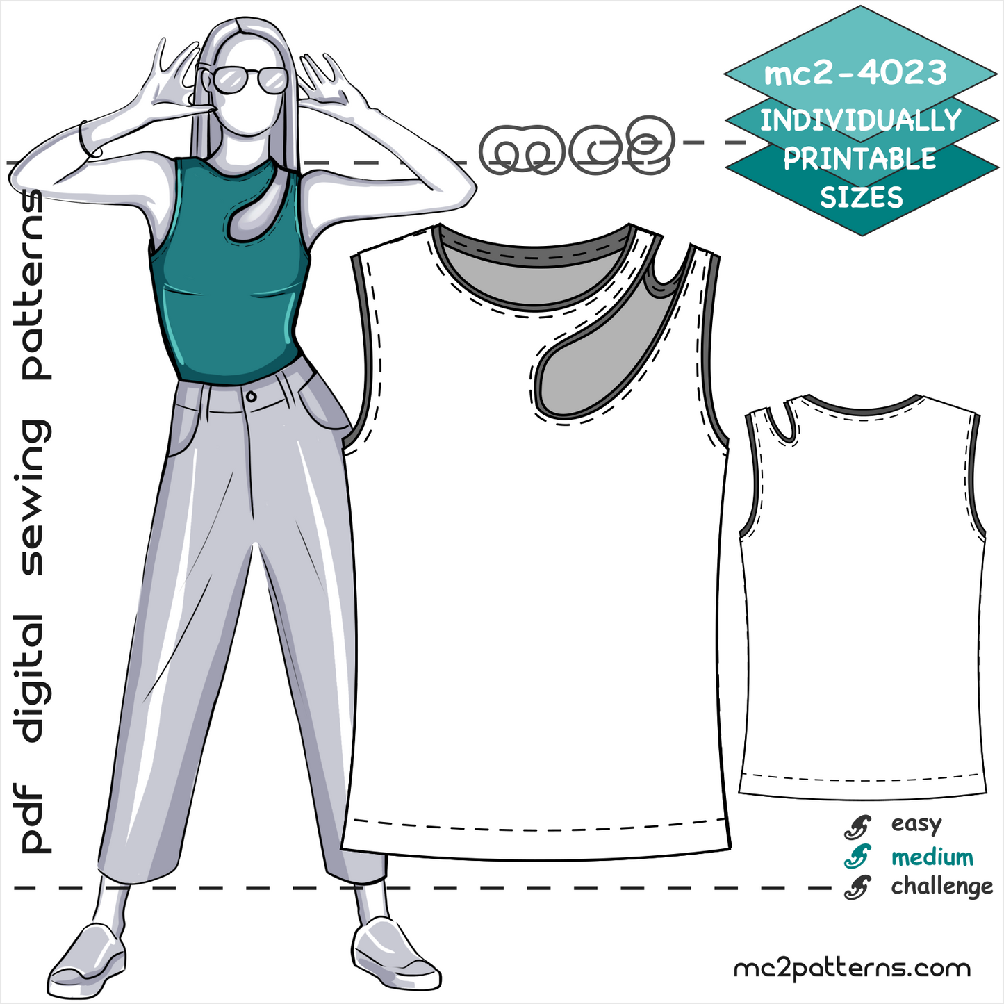 Asymmetrical Jersey Tank Top / Vest