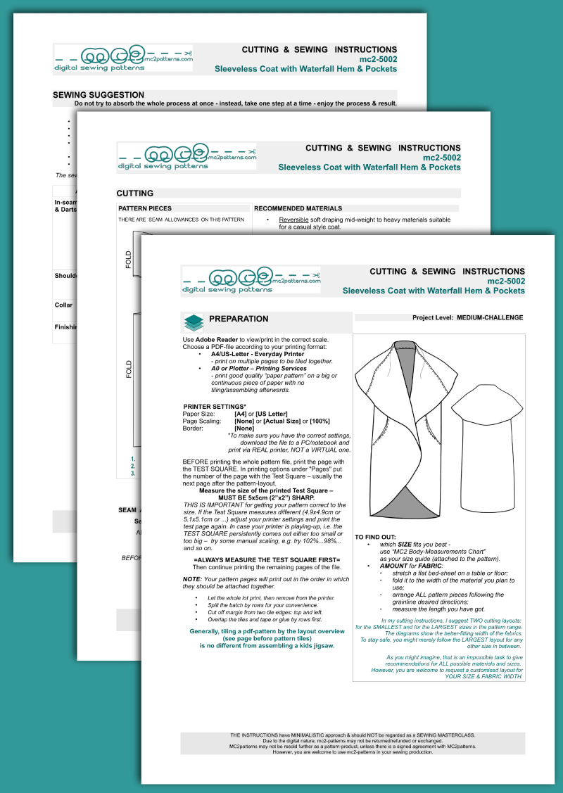 Sleeveless Coat/Wrap with Inseam Pockets