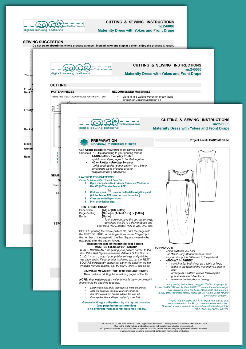 Maternity Dress with Fancy Draped-Front & Yokes