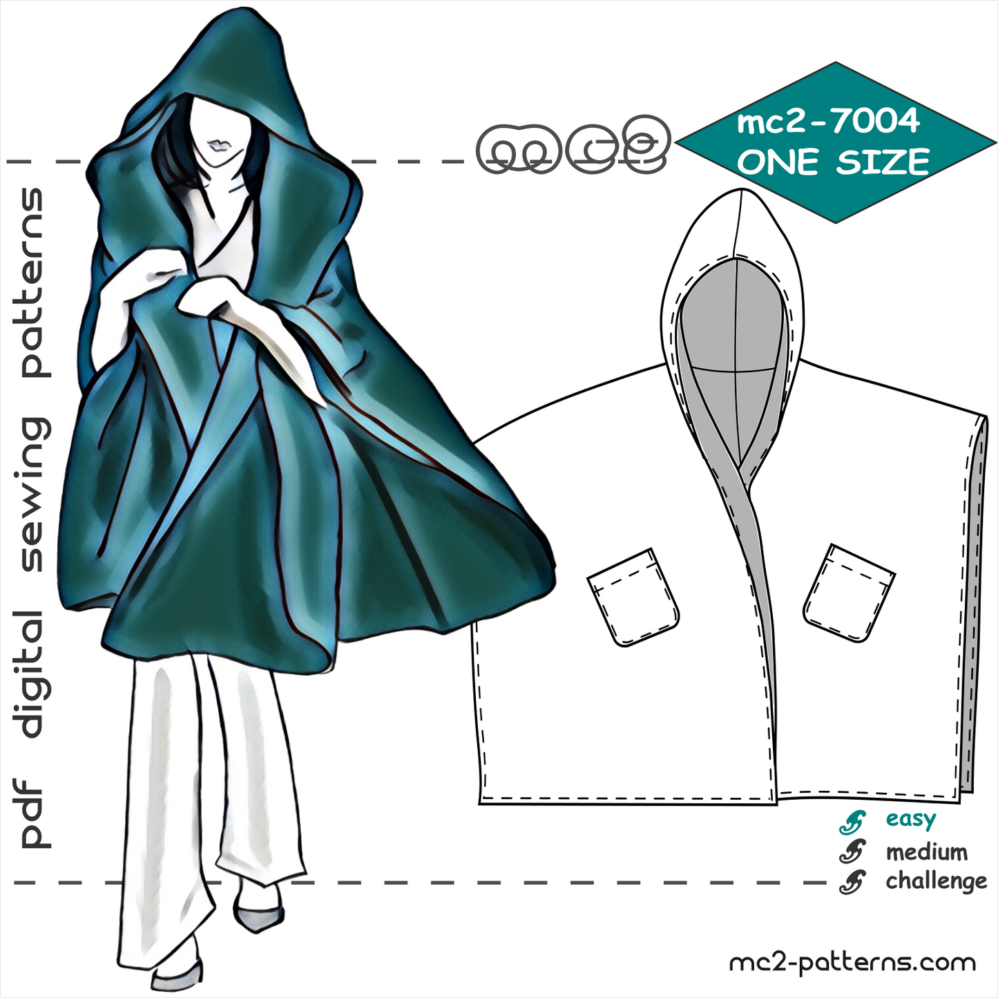 Poncho-Wrap with Hood