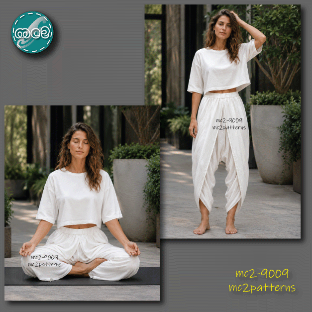 Dhoti-style Yoga Pants Salwar with Wraps / mc2-9009