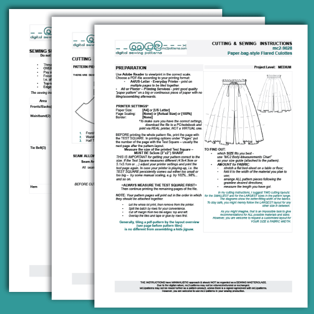 Pull-on Paper-bag Culottes Shorts Flared