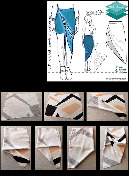 Easy-to-Make Jersey Twisted High-Low Skirt