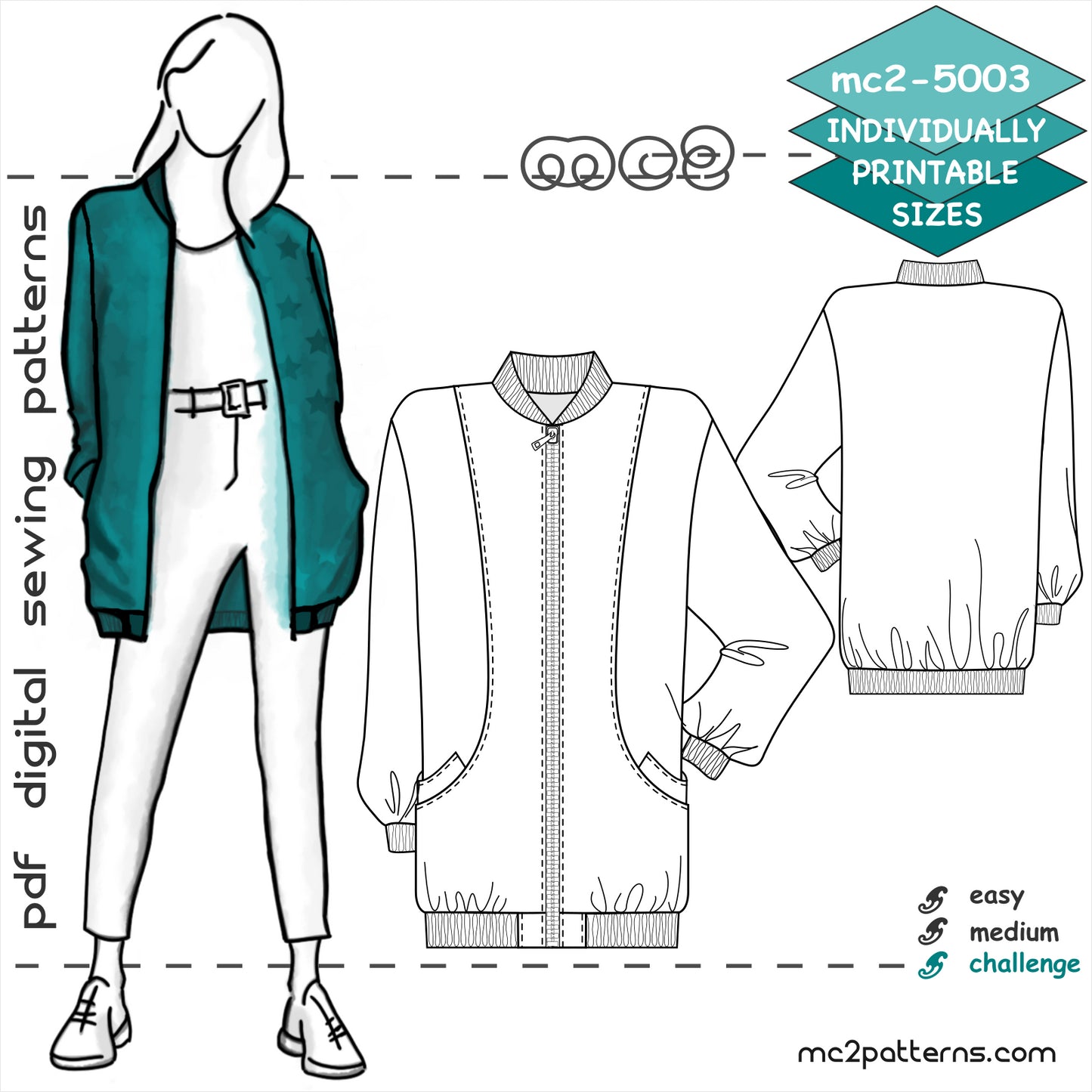 Hip-length Bomber Jacket / mc2-5003