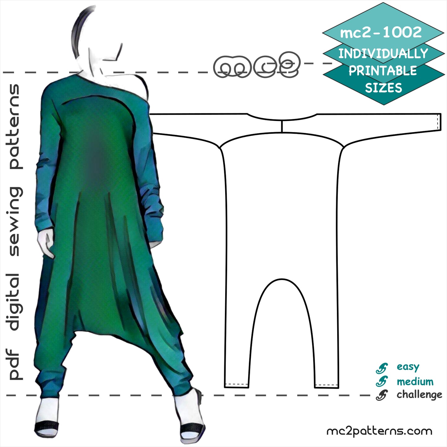 Exaggerated-length Harem-style Jumpsuit