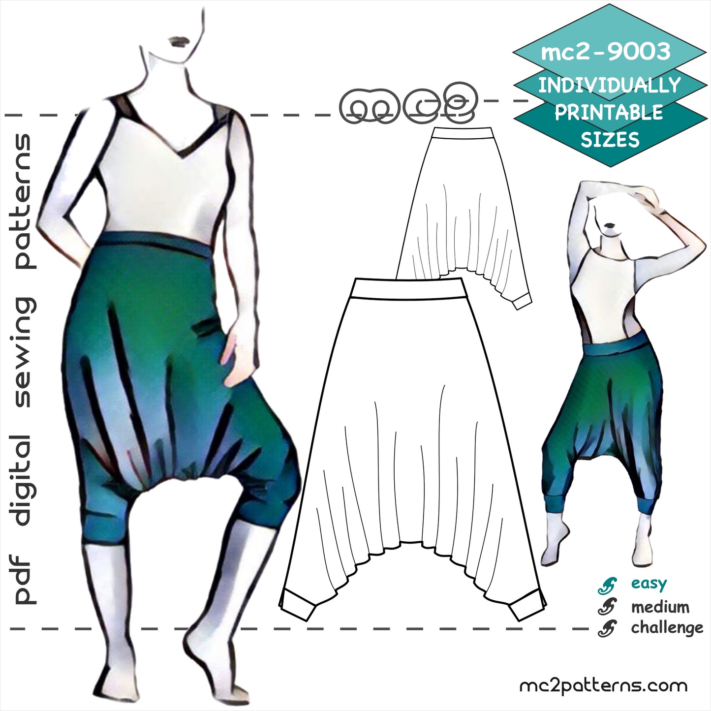 Jersey Harem-style Pants for Yoga / mc2-9003