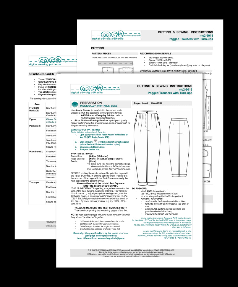 Classy Pegged Trousers with Turn-ups and Side Pockets