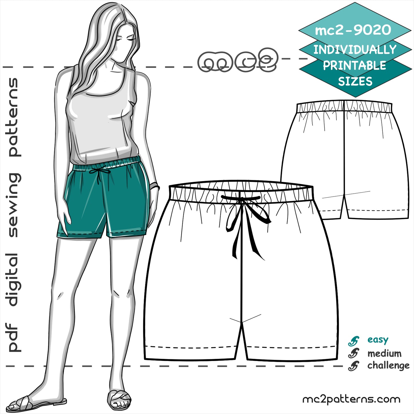 Minimalistic Shorts/ Hot-Pants with Elasticated Waistband