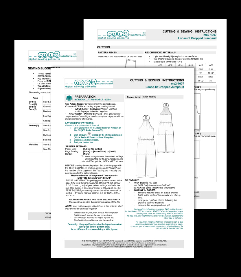 Loose-fit Cropped Jumpsuit, Halter-Neck / mc2-1007