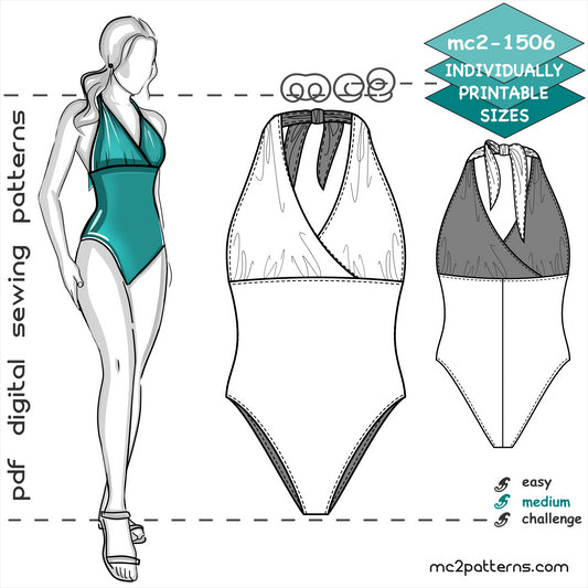 1-piece High-waisted Lined Swimsuit / mc2-1506