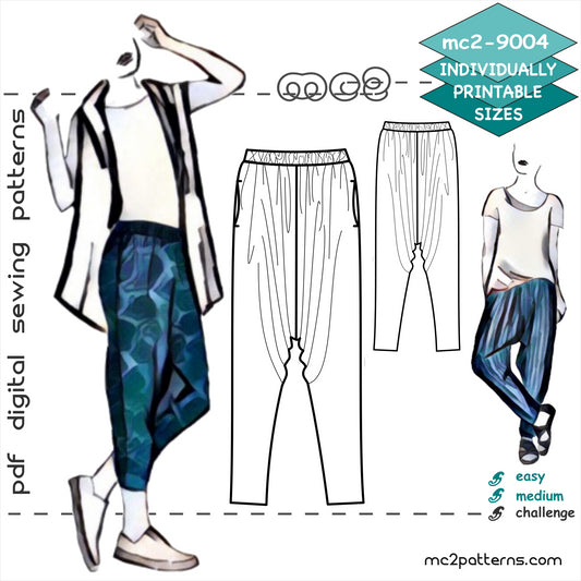 Classy Harem-style Pants, Pockets / mc2-9004