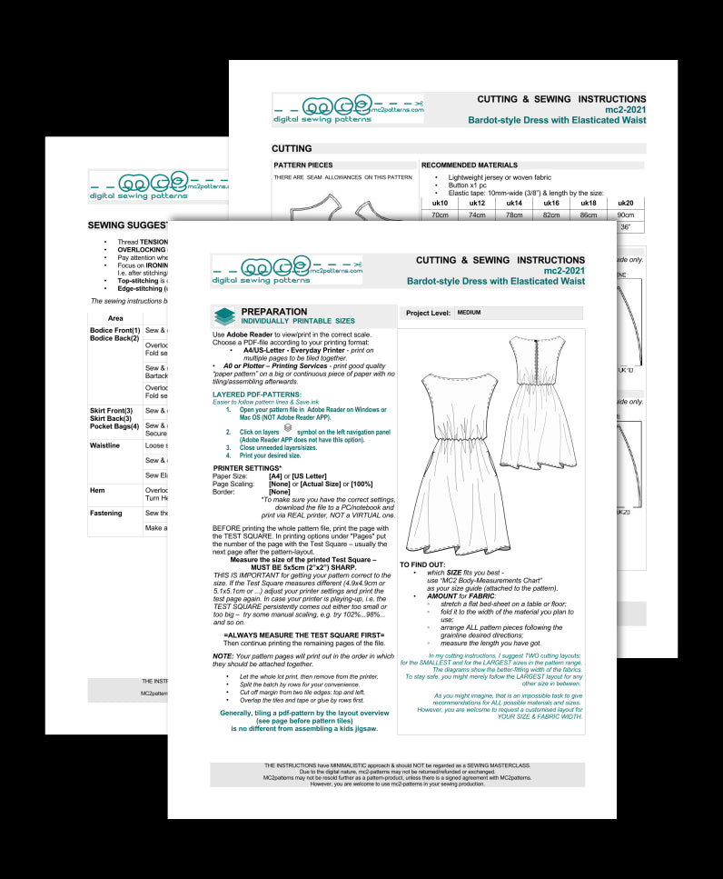 Easy Bardot Dress with A-line Skirt