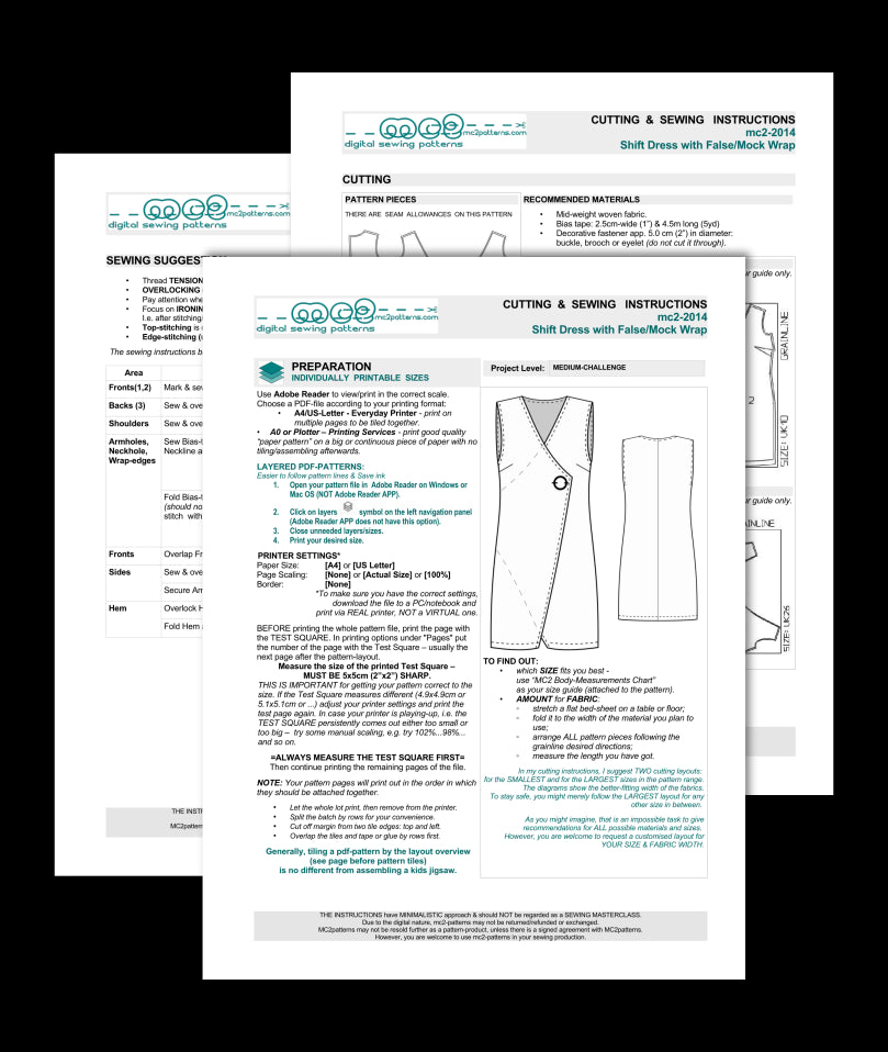 Elegant Shift Dress with False/Mock Wrap