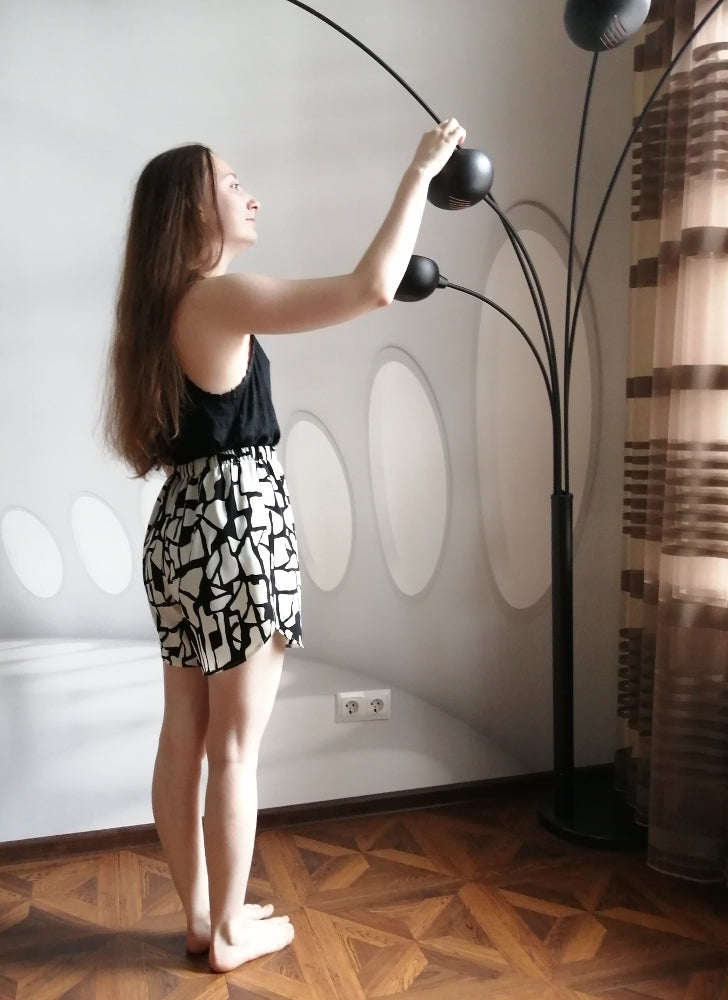 Pyjama Pajama Shorts, Curved Sides / mc2-8011