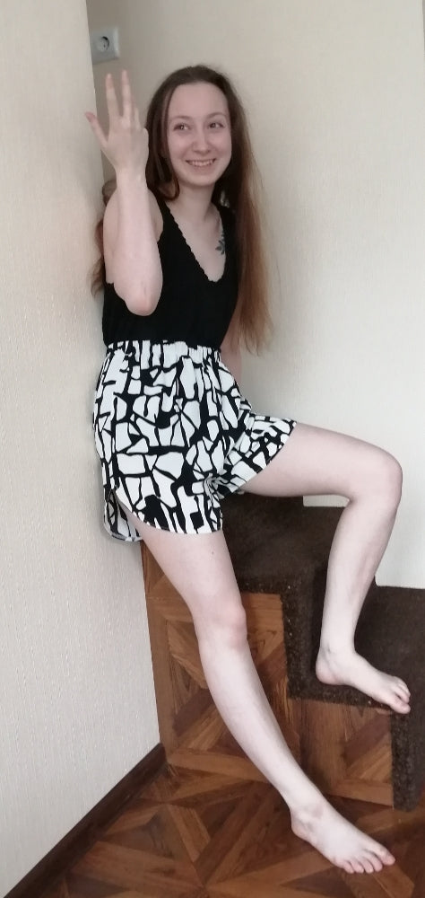 Pyjama/Pajama Shorts with Curved Sides