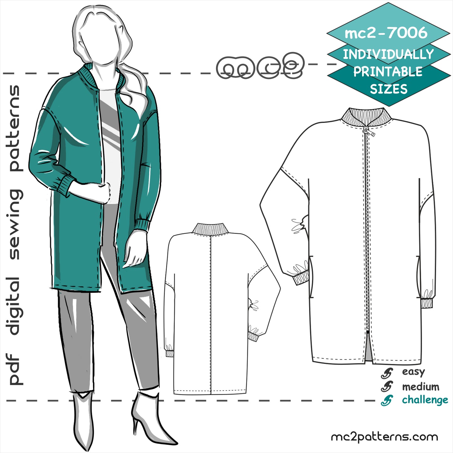 Bomber-style Coat with Lining