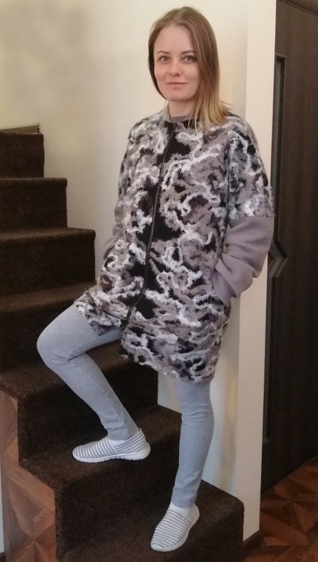 Bomber-style Coat with Lining