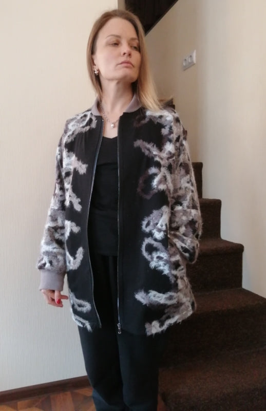 Bomber-style Coat with Lining