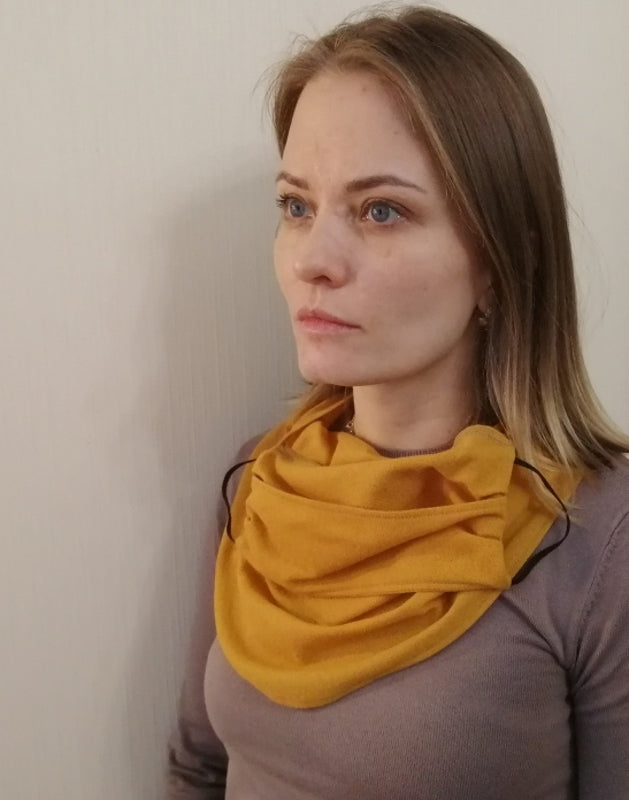 Face-Covering Scarf with Filter Pocket