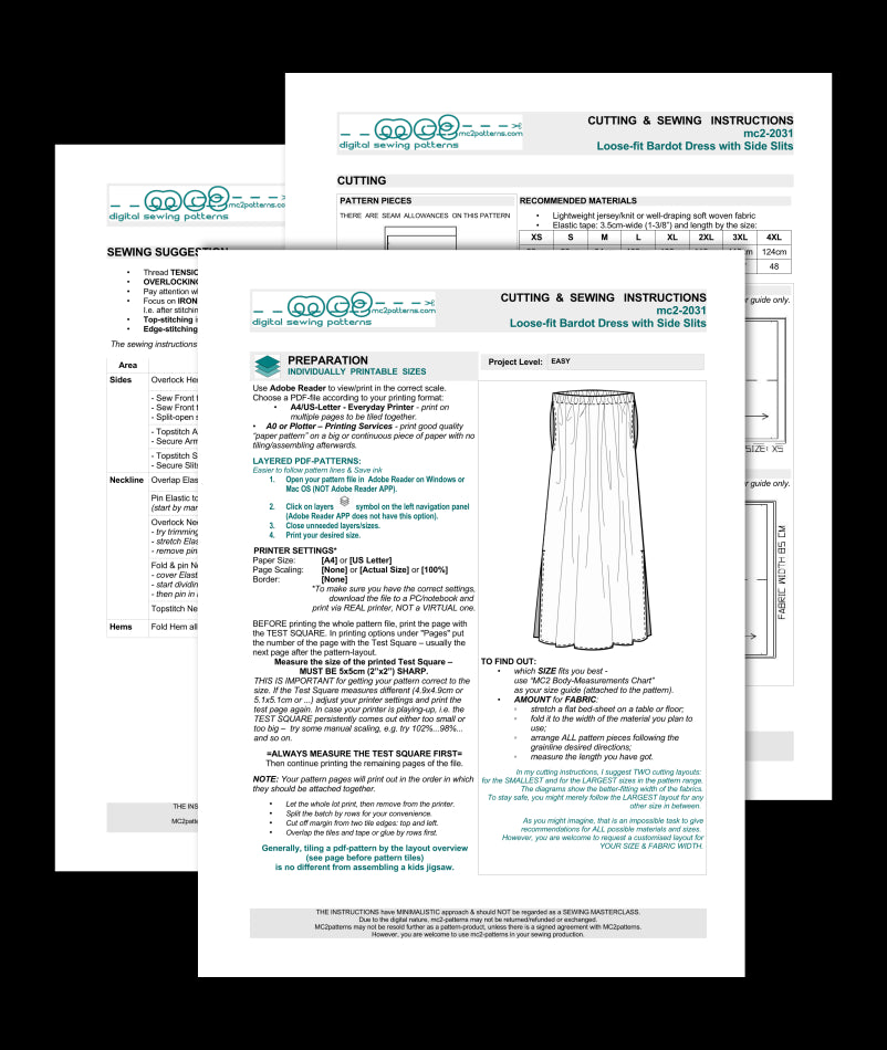 Loose-fit Bardot Dress with Side Slits