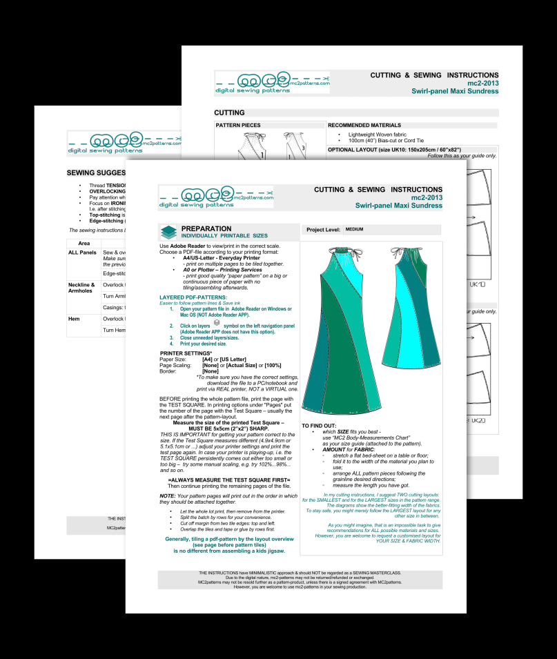 Slimming-Effect Swirl-Panel Maxi Sundress