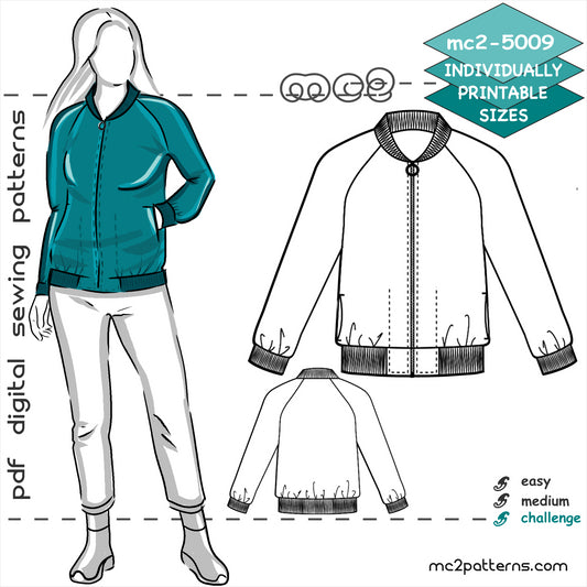 Classic Bomber Jacket, Raglan Sleeves / NO-lining / mc2-5009