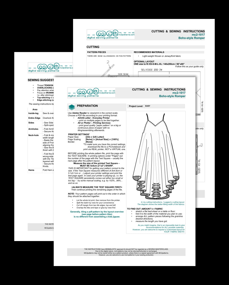 Loose-fit Boho-style Romper / mc2-1017