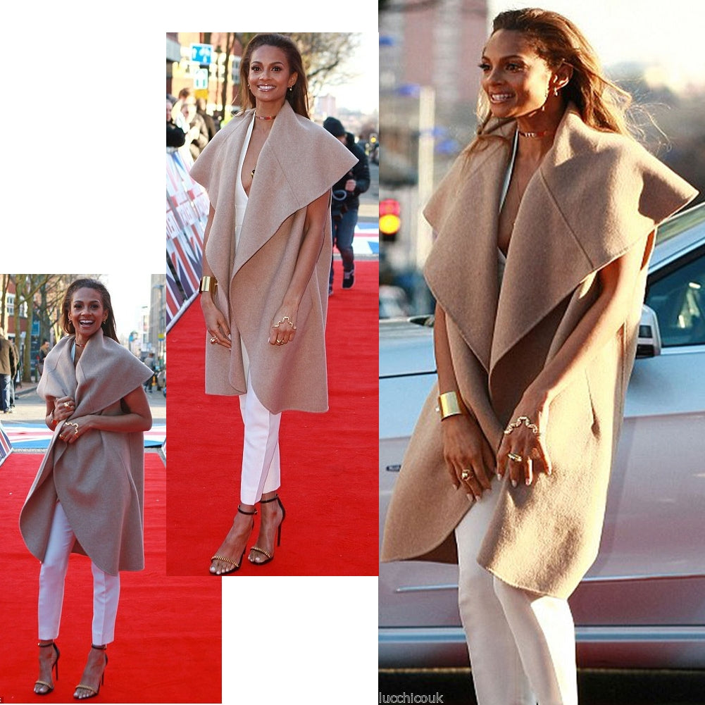 Sleeveless Coat/Wrap with Inseam Pockets