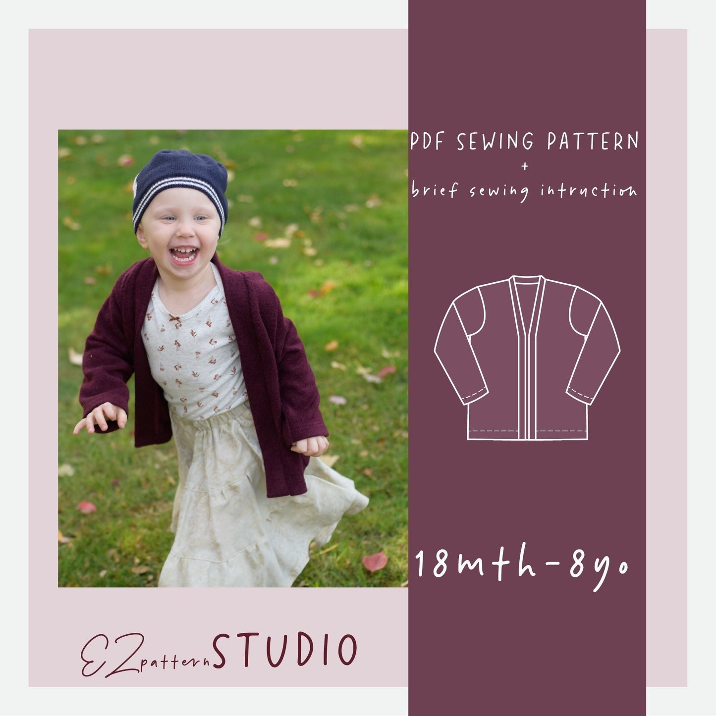 for Kids: Easy Loose Fit Cardigan
