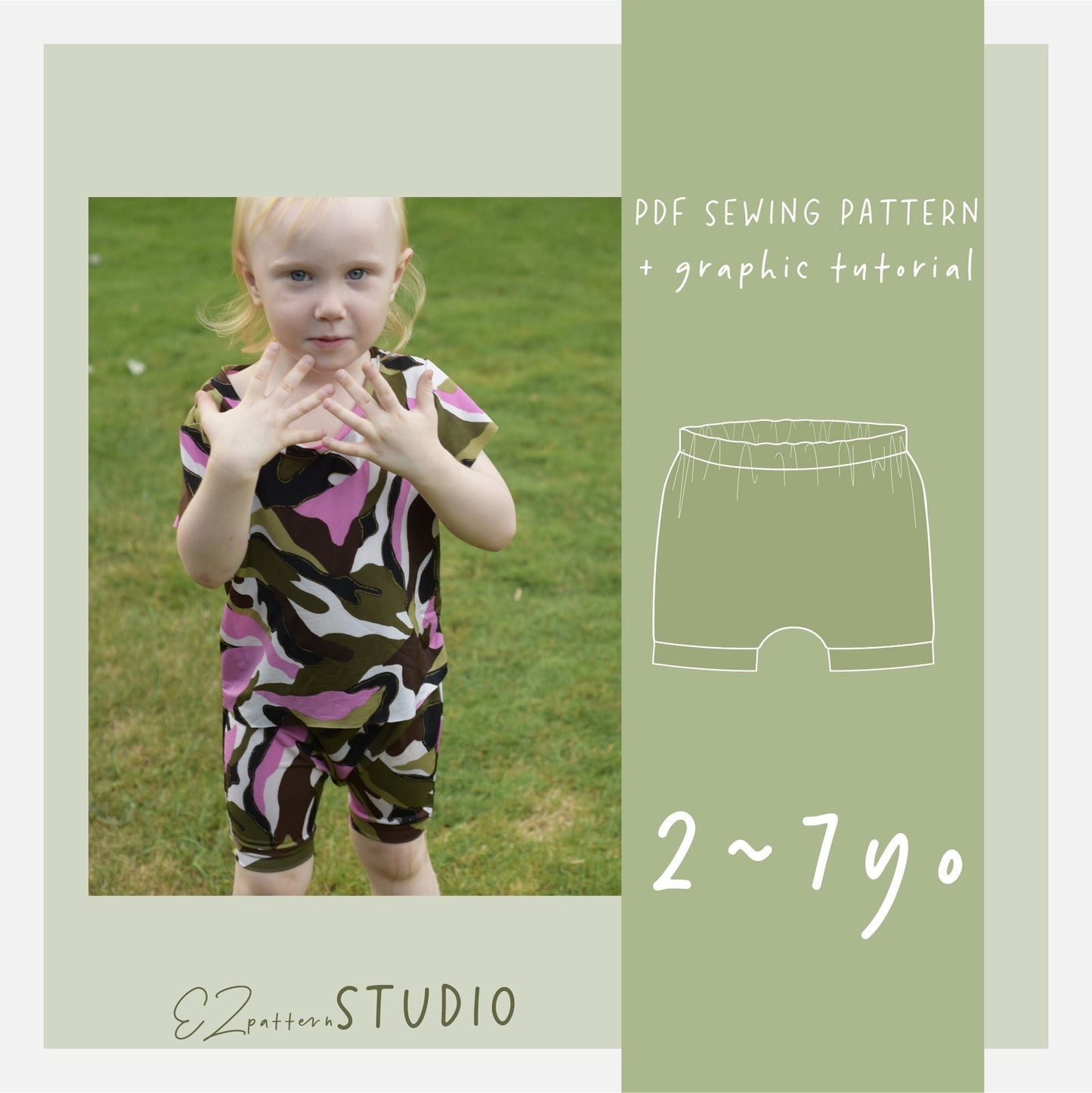 for Kids: Shorts with Elasticated Waist and Cuffs