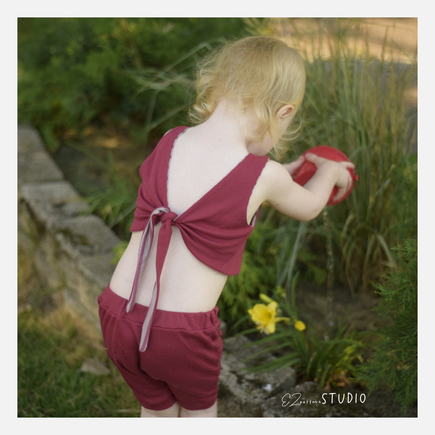 for Kids: Reversible Crop Top with a Tie in the Back