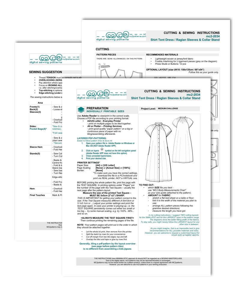 Shirt Tent Dress with Raglan Sleeves